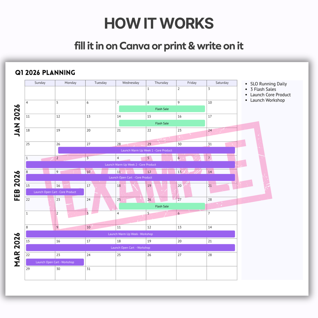 2026 Quarterly One-Sheet Planning Calendars – Birdsong Shop