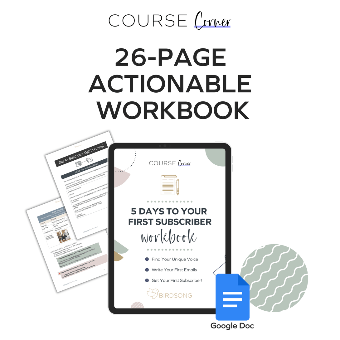5 Days to Your First Subscriber - Birdsong Shop