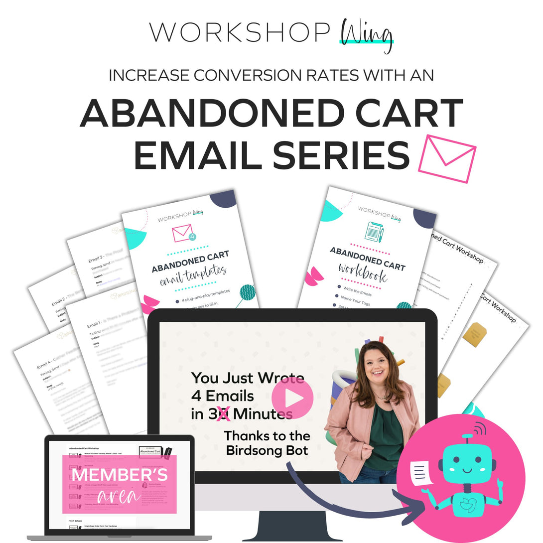 Abandoned Cart Email Templates with Workshop & AI Writing Bot - Birdsong Shop