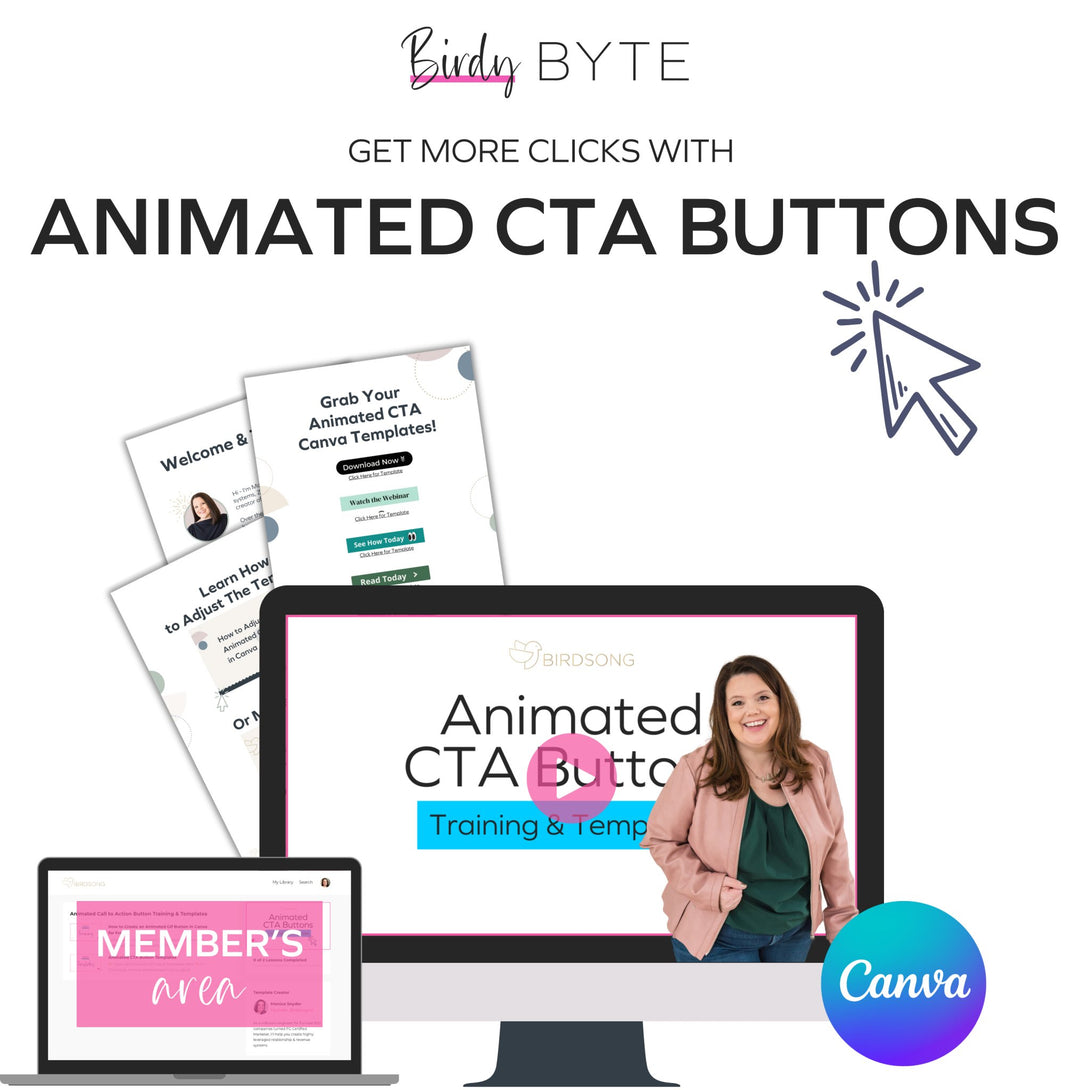 Animated Call to Action Button Training & Templates - Birdsong Shop