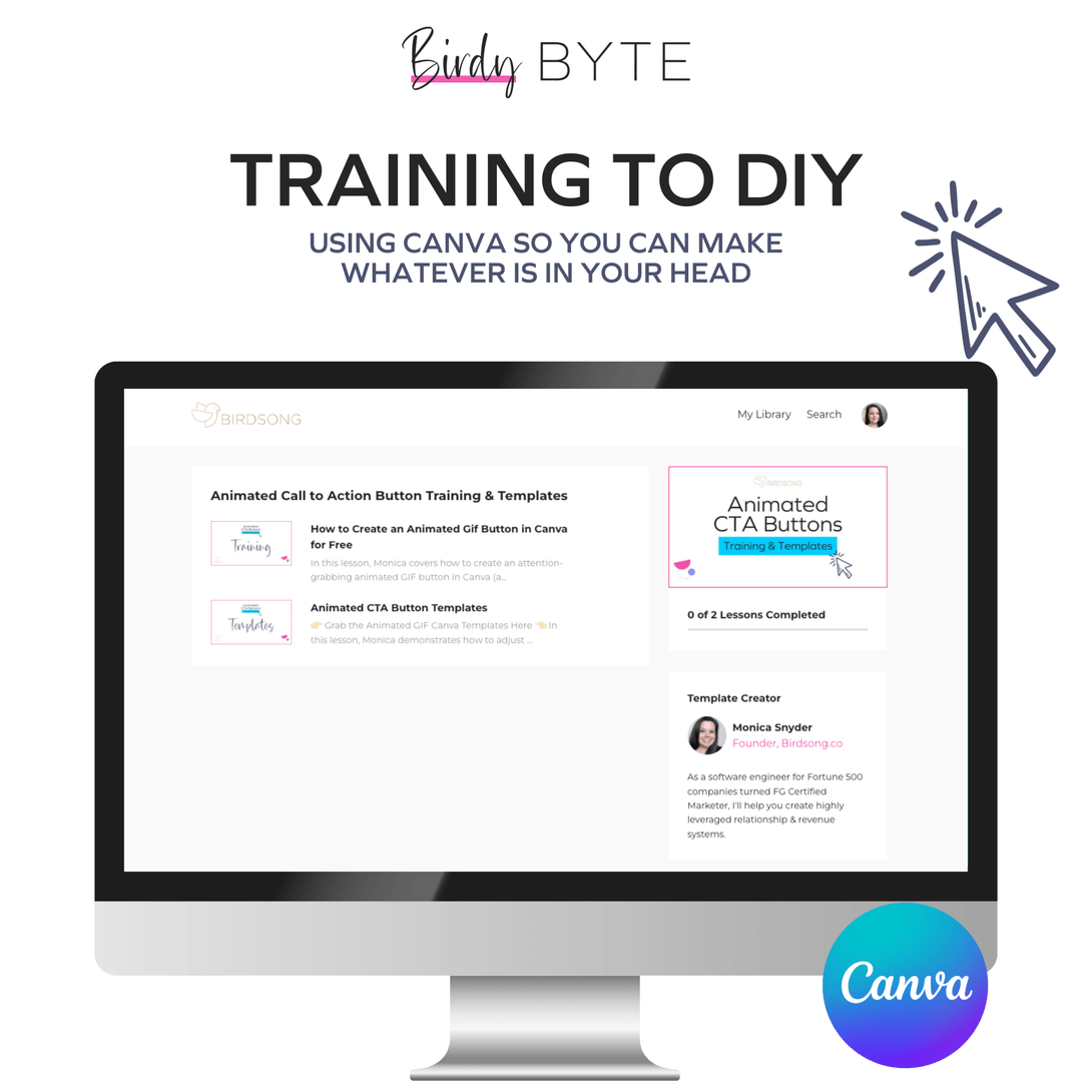 Animated Call to Action Button Training & Templates - Birdsong Shop