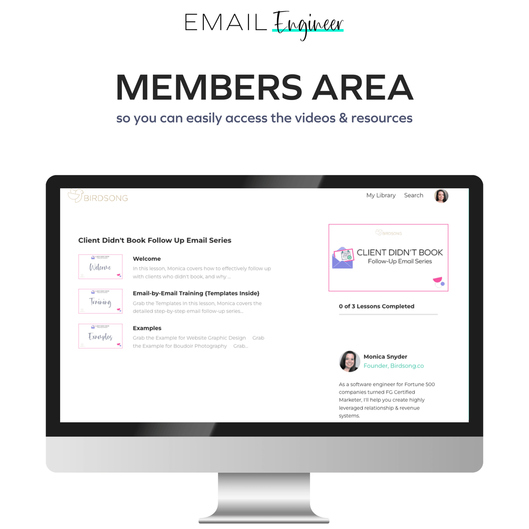 Client Didn't Book Follow-Up Email Series - Birdsong Shop