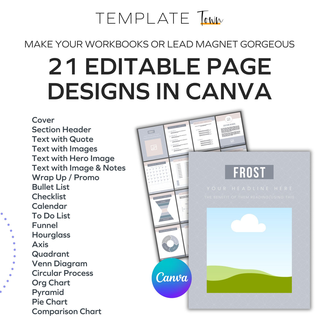 Frost Lead Magnet Templates in Canva - Birdsong Shop