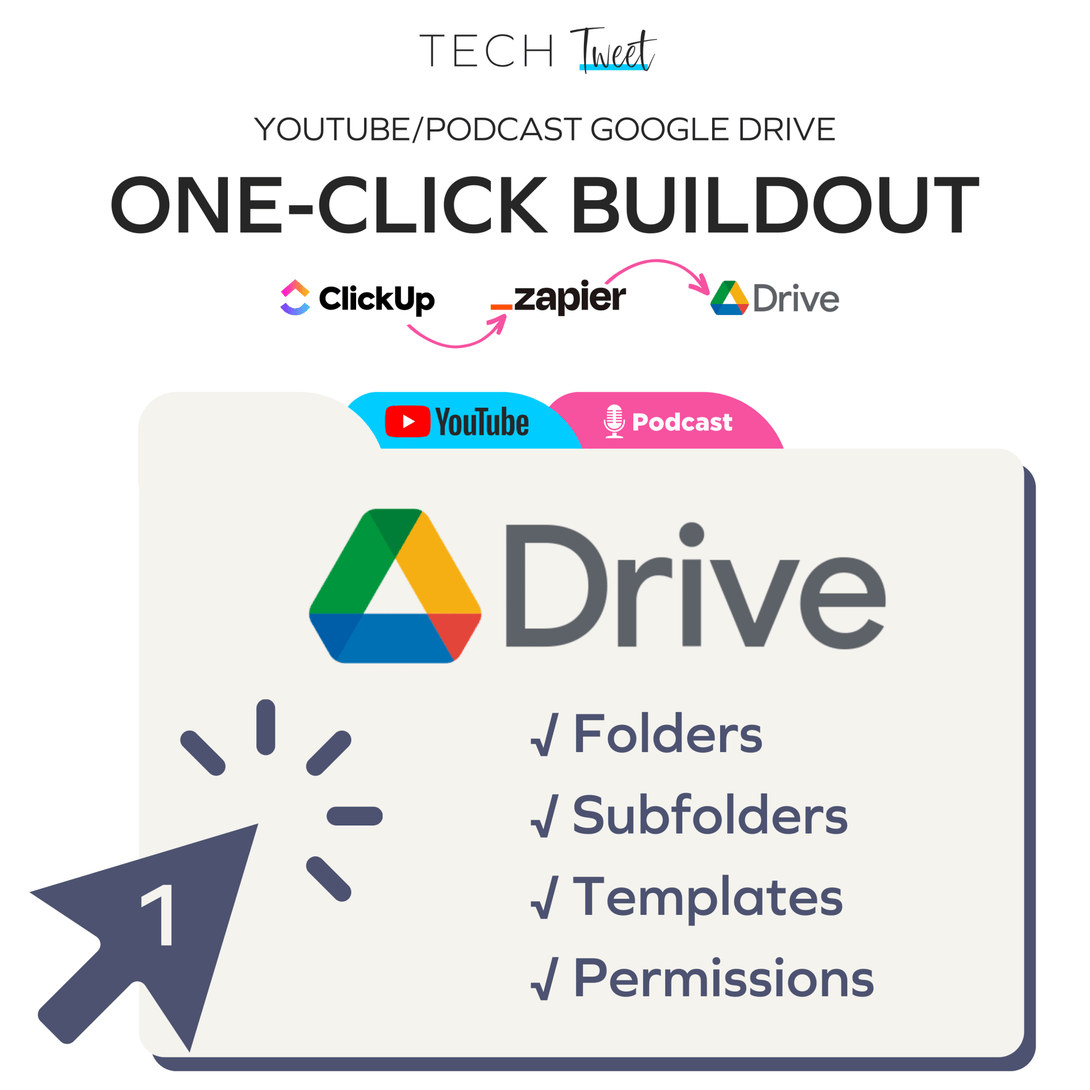 One-Click Folder Buildout for YouTube or Podcasts - ClickUp Version - Birdsong Shop